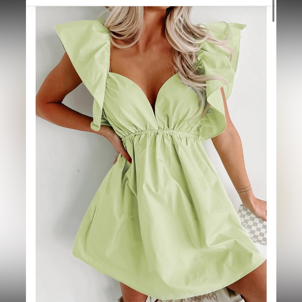 Light Green Ruffle Dress